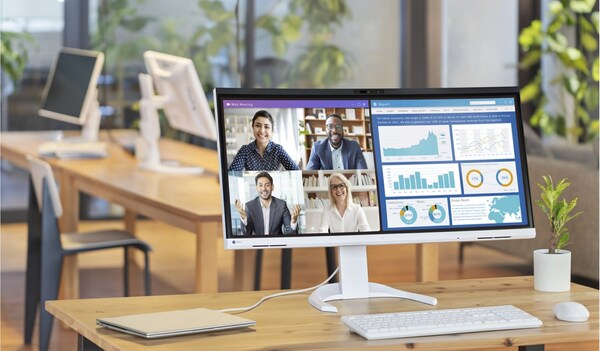 藝卓推出首款內置攝影頭、麥克風的超寬曲面顯示器，適用于商務辦公