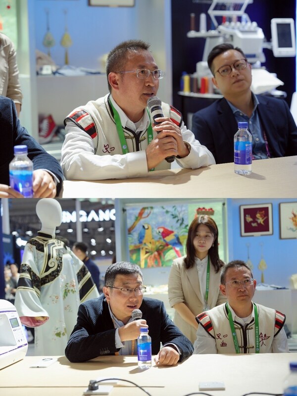 趙崢老師和陳智院長(zhǎng)分享繡娘項(xiàng)目情況 趙崢老師和陳智院長(zhǎng)分享繡娘項(xiàng)目情況