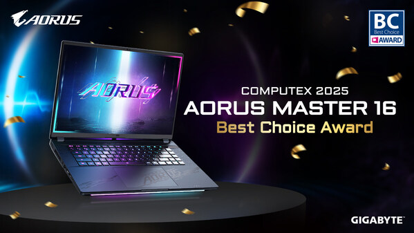 技嘉&nbsp;AORUS MASTER 16 AI 筆電榮獲&nbsp;COMPUTEX 2025 Best Choice Award，領(lǐng)先實(shí)力獲國(guó)際肯定