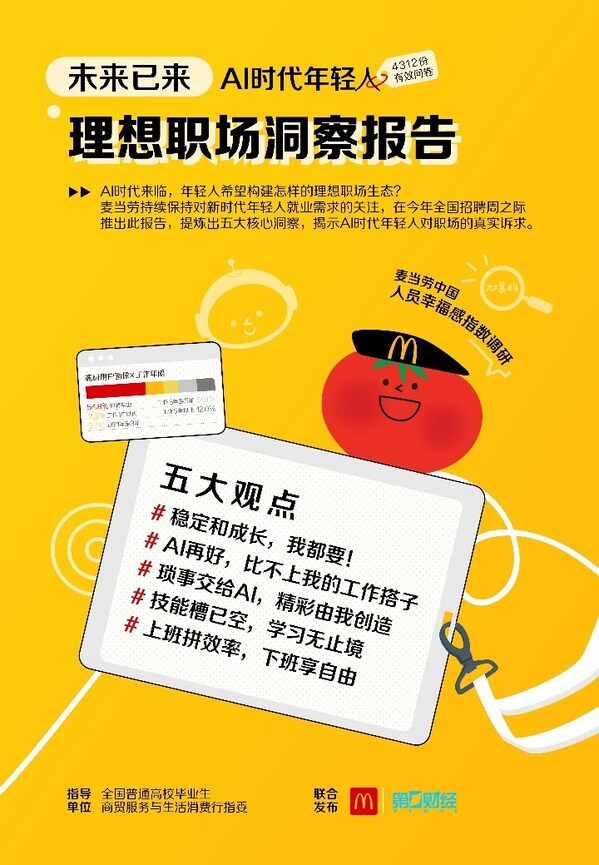 麥當(dāng)勞中國發(fā)布《未來已來——AI時(shí)代年輕人理想職場洞察報(bào)告》，關(guān)注新時(shí)代就業(yè)新趨勢。