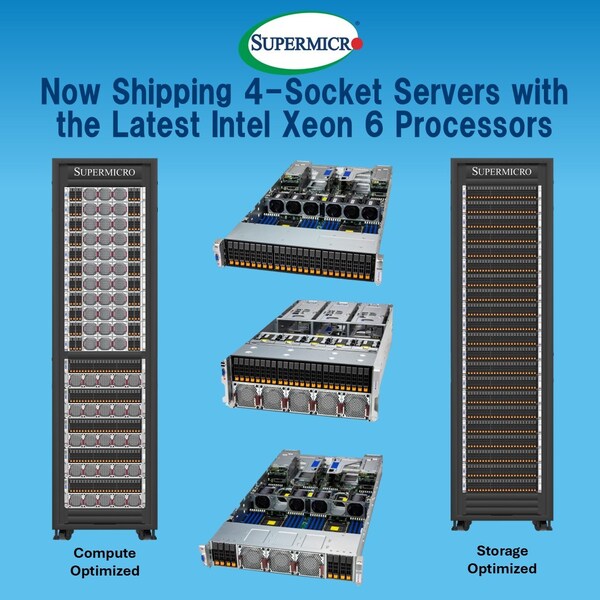 現(xiàn)已開始出貨搭載最新英特爾至強(qiáng)6代處理器（Intel Xeon 6 Processors）的四路服務(wù)器
