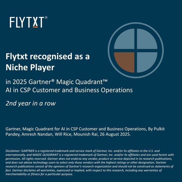 Flytxt連續(xù)第二年入選2025年Gartner? Magic Quadrant?