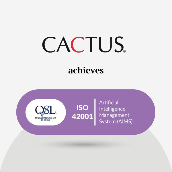 CACTUS(Paperpal母公司)正式通過(guò)ISO/IEC 42001:2023人工智能管理體系認(rèn)證