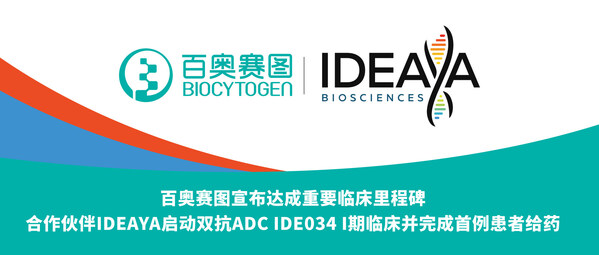 百奧賽圖宣布達成重要臨床里程碑，合作伙伴IDEAYA啟動雙抗ADC IDE034 I期臨床并完成首例患者給藥