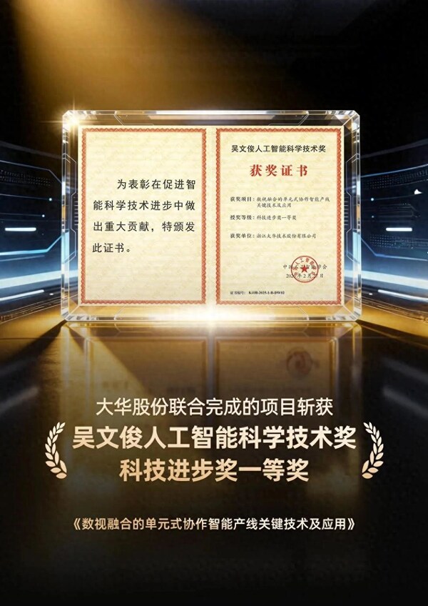 大華股份榮獲吳文俊人工智能科技進(jìn)步獎(jiǎng)一等獎(jiǎng)